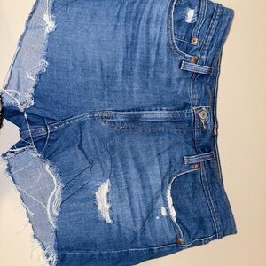 Levi's Classic Blue Ripped Jean Shorts